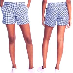 OLD NAVY Mid-Rise Patterned 5” Twill Shorts Blue Gingham